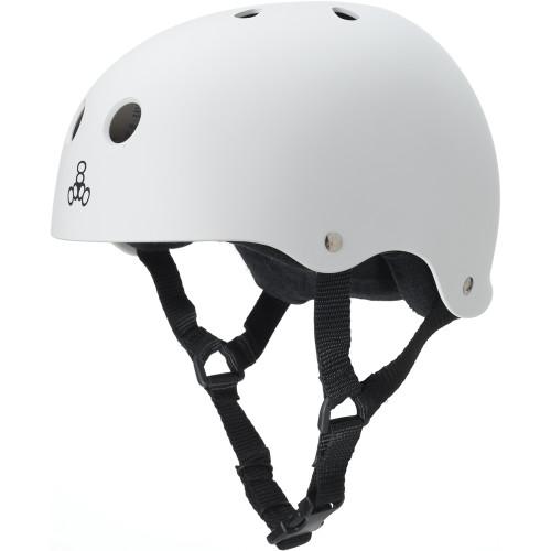 Triple 8 White Rubber Skate Helmet