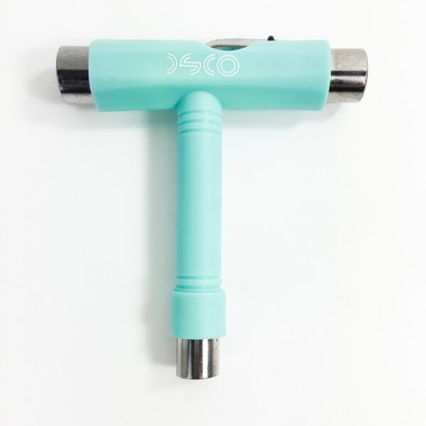 DSCO Skate Tool in mint - side view showing chrome spanners and detachable phillips and allen, with mint green rubberised handle