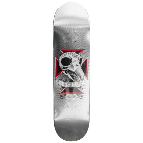Birdhouse Skull Chrome skateboard deck.