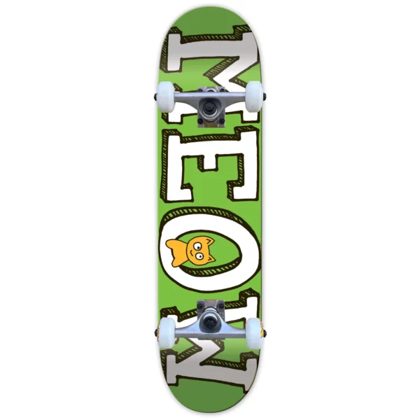 Meow complete skateboard, green logo
