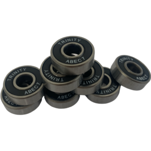 Trinity ABEC-7 Bearings stacked, stainless steel casing, black shields.