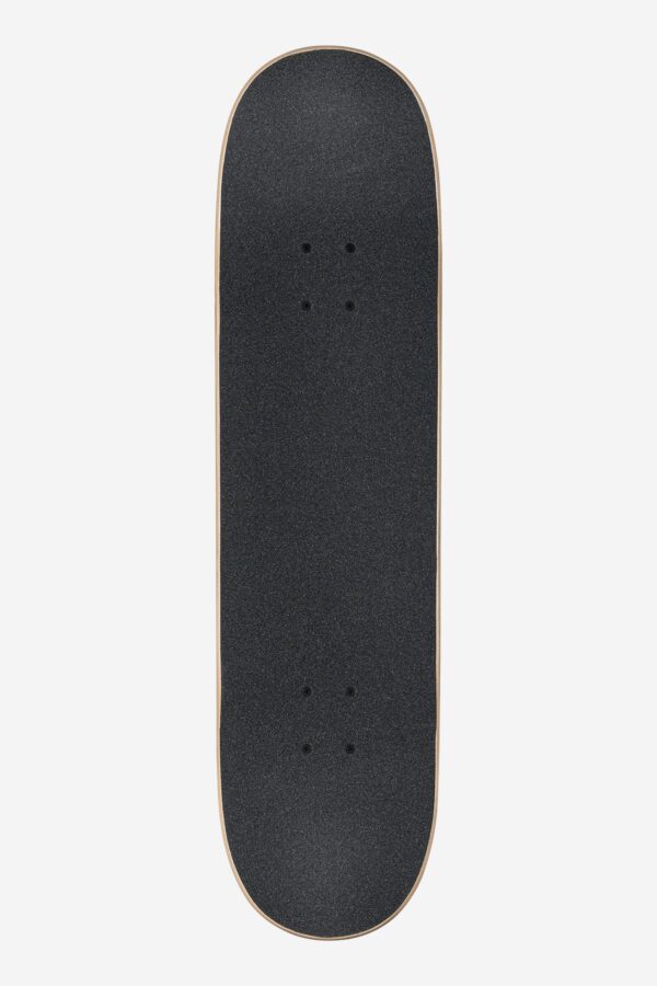 Top view of Globe Goodstock blue complete skateboard with black grip tape.