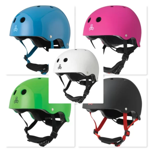 Five different Lil 8 helmet colours on display