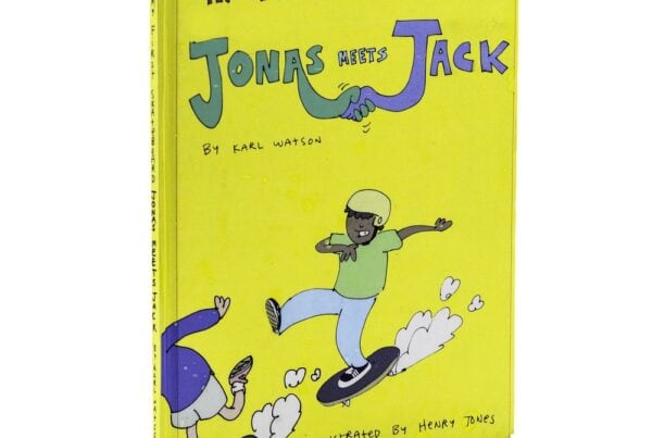 Front cover of "My First Skateboard - Jonas Meets Jack" book by Karl Watson.